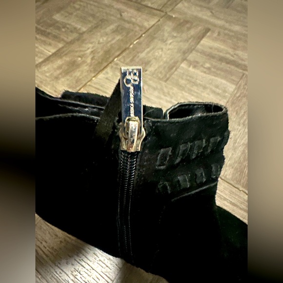 Jessica Simpson Chassie Black Suede Block Heel Booties - Picture 7 of 14